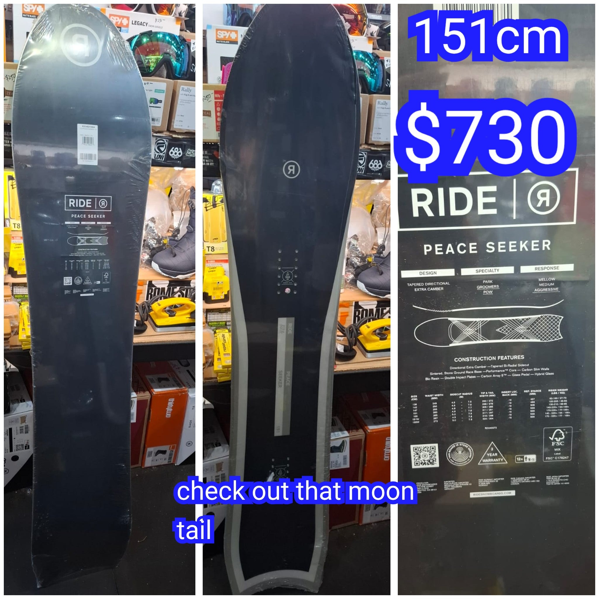 ride 151 snowboard Ride PEACE SEEKER 151cm 2025 model – xe_snowboards