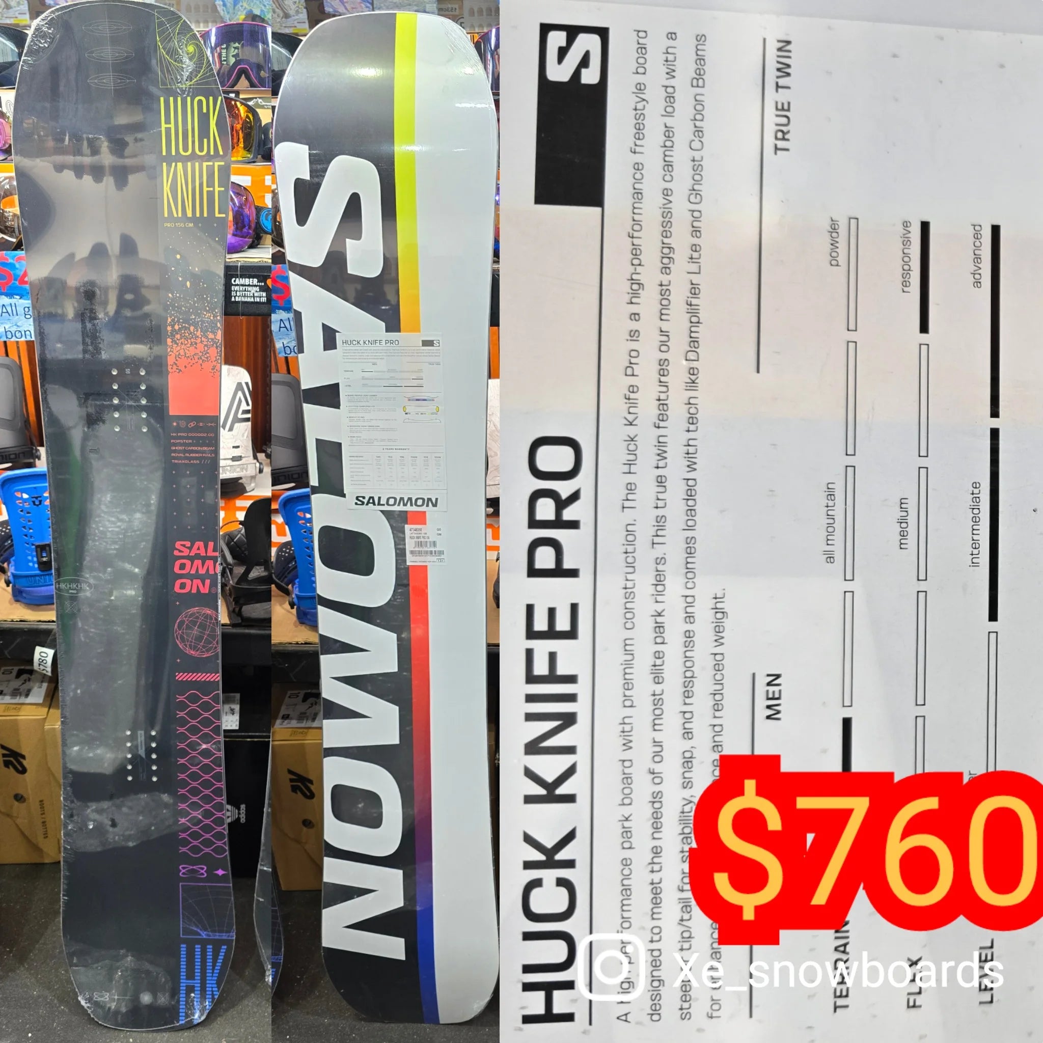 SALOMON huck knife 23-24モデル153cm サロモン（SALOMON）（メンズ）スノーボード 板 23-24 HUCK