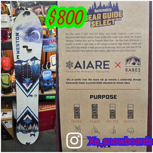 WESTON SPLITBOARD RIVA 145cm - can be used as a Ski or snowboard. 2020 print