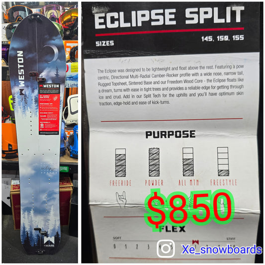 WESTON SPLITBOARD Eclipse SPLIT 145cm - can be used as a Ski or snowboard. 2021 print