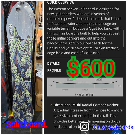 WESTON Seeker Splitboard 149cm or 153