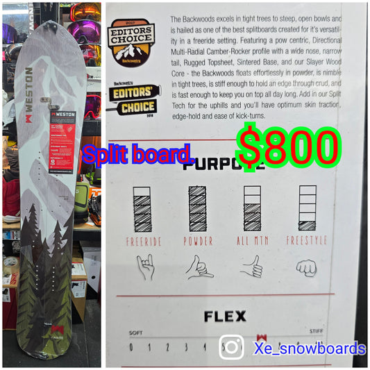 WESTON Backwoods Splitboard 163cm or 163Wide or 167cm