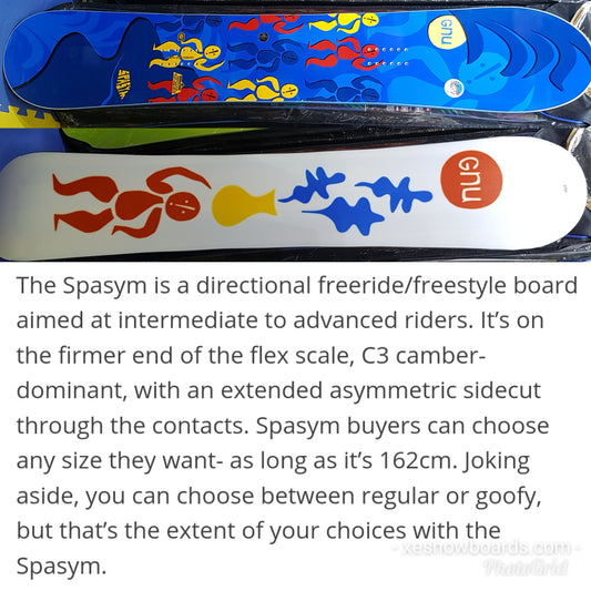 GNU SPASYM 162cm 2019 Model (natural stance - left foot forward riding only)