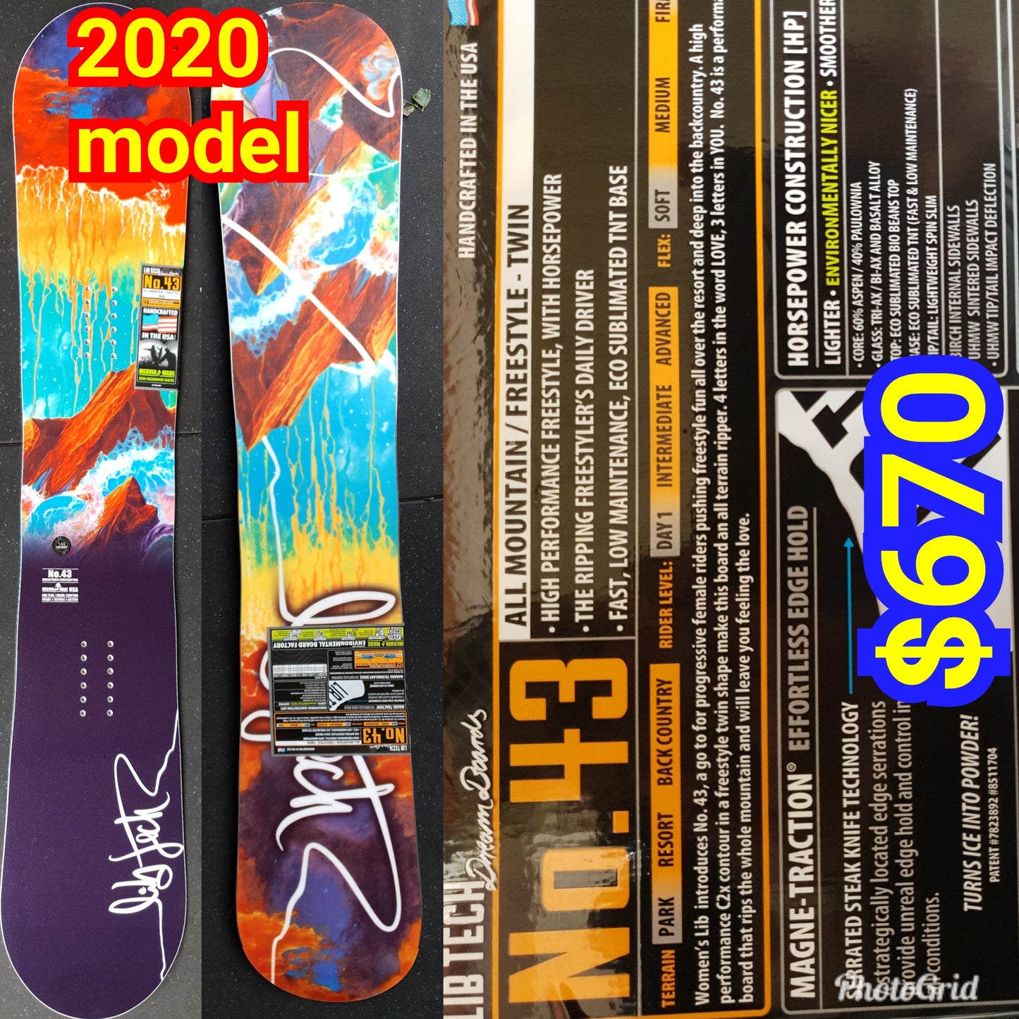 Lib tech Ladies No.43 HP snowboard 149cm 2020 model - T.Rice ladies
