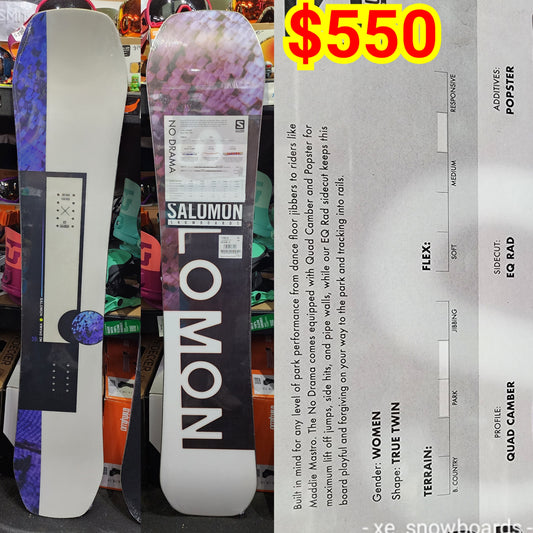 Salomon No DRAMAS 139cm or 144cm ladies snowboard 2022 model