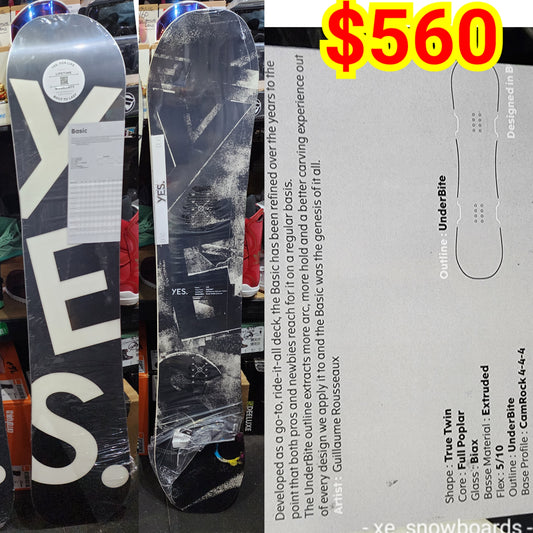 YES basic 143cm 146cm 2023 model men's snowboards but females can ride it too.