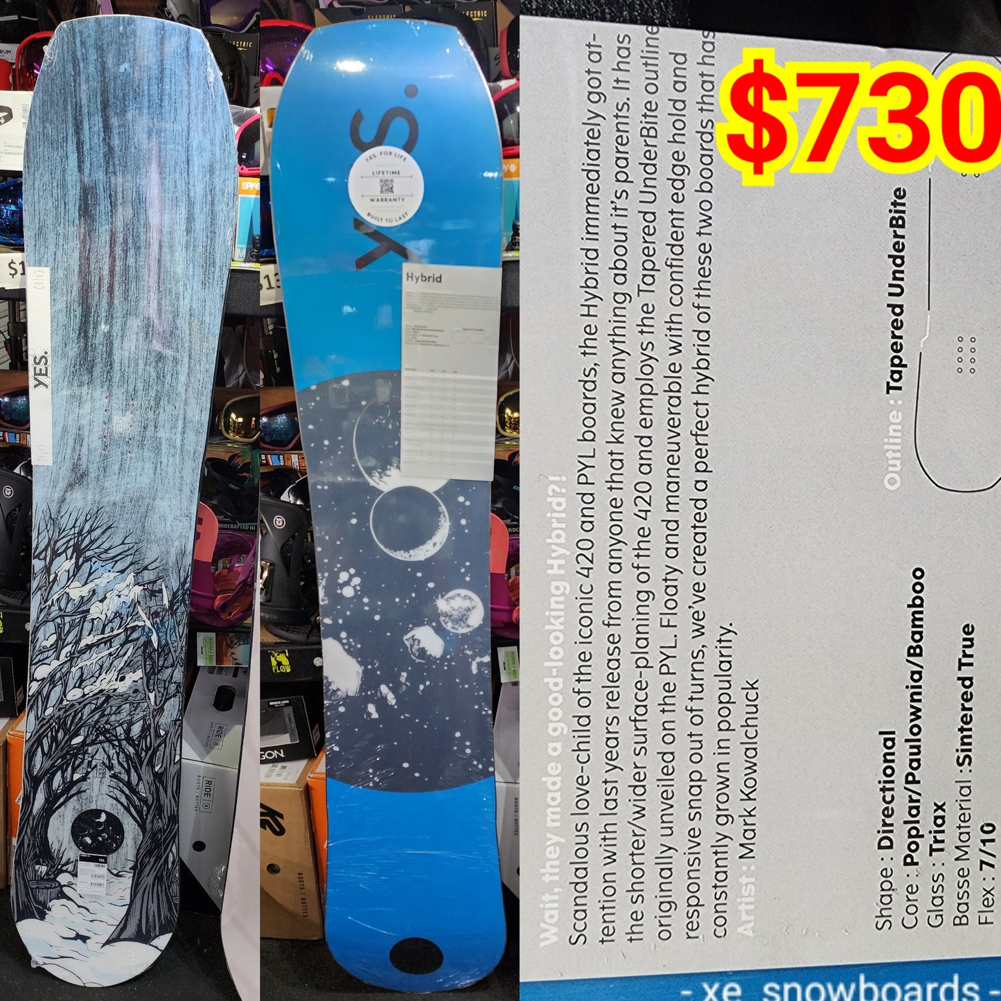 YES HYRBID 153cm 2023 model men's snowboards