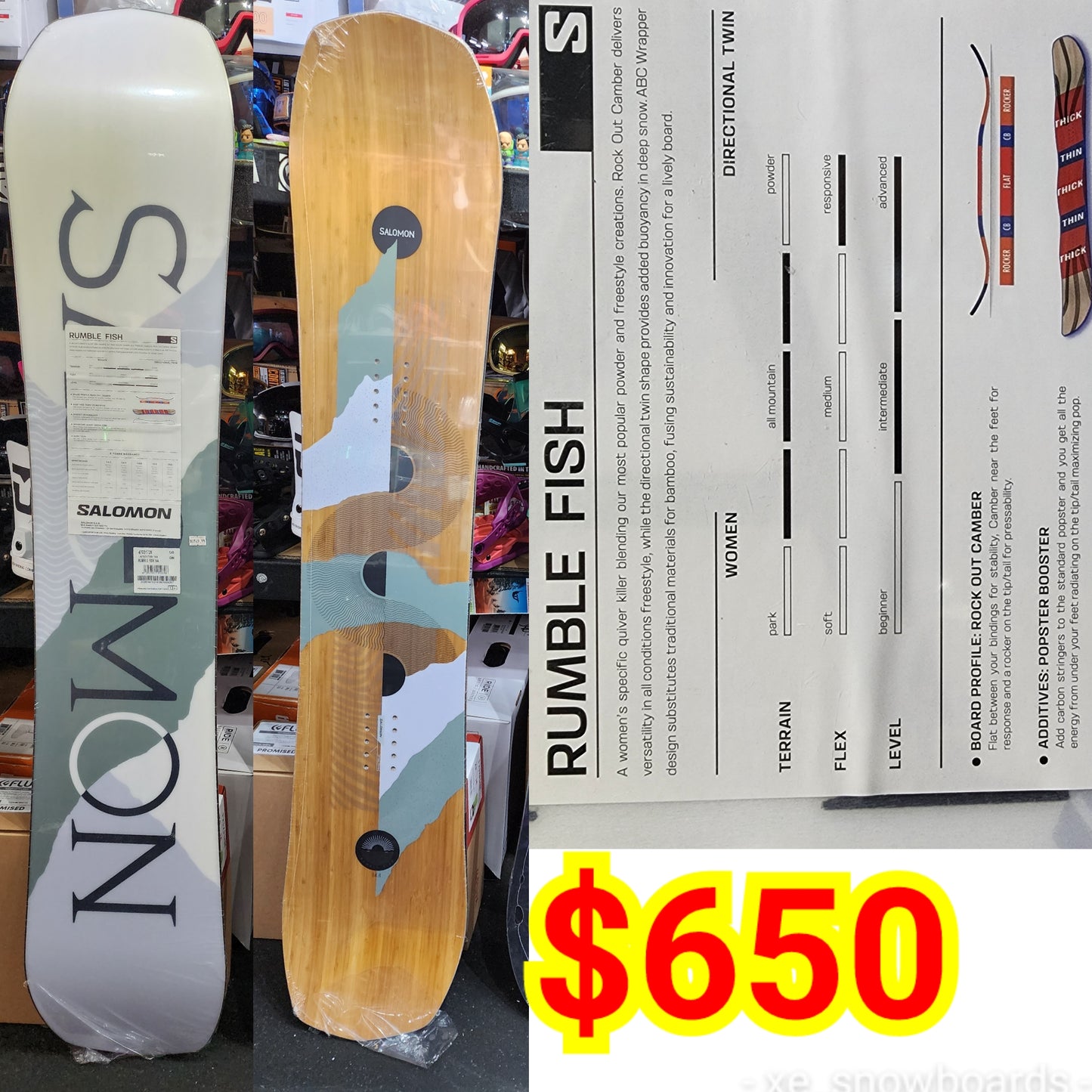 Salomon RUMBLE FISH 144cm ladies snowboard 2023 model