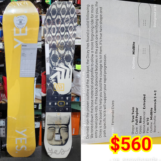 YES DICEY 152cm or 158cm men's snowboards 2023 model