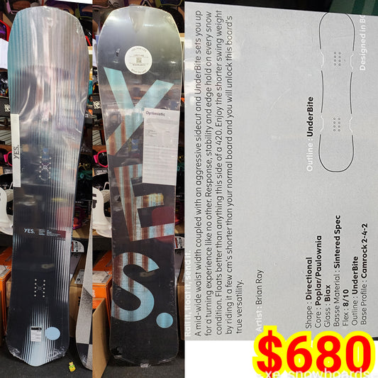 YES OPTIMISTIC 151cm or 154cm men's snowboards 2023 model
