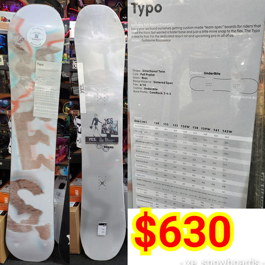 YES TYPO men's snowboards 2023 model  152cm