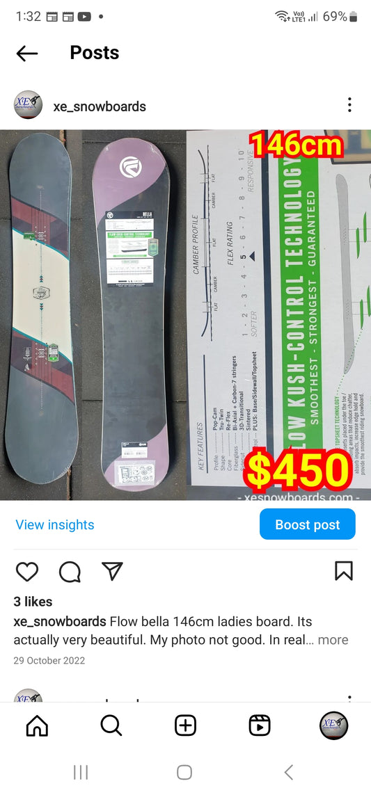 Flow Ladies BELLA snowboard 146cm